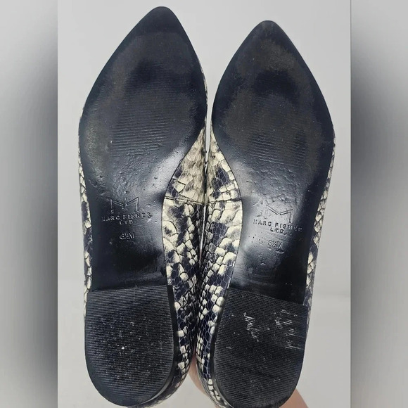 Marc Fisher ZURRI2 Point Toe Leather Snakeskin Print Loafers Size 8.5M - Picture 11 of 16